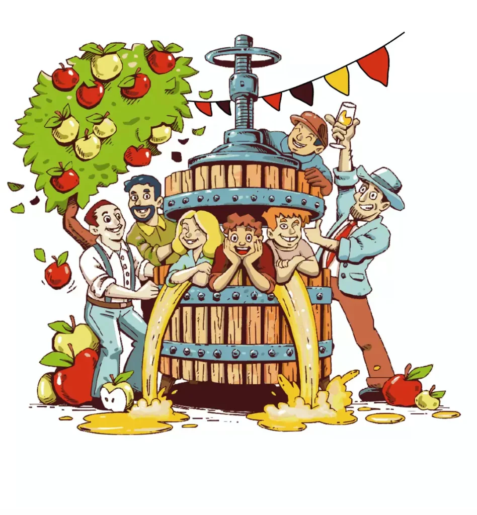 Logo du cidre des copains en animé